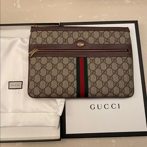 Gucci GG Supreme Ophidia pouch clutch large